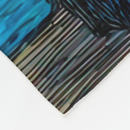 Starry Night Cat – Van Gogh Style Cat Art Fleecedecke (Ecke)