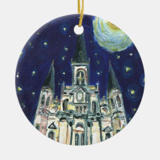 Starry Night Cathedral Keramikornament (Vorne)