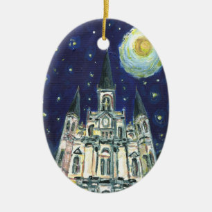 Starry Night Cathedral Keramikornament