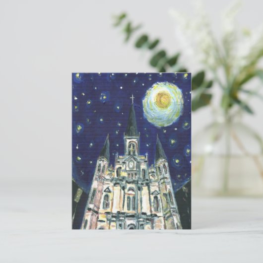 Starry Night Cathedral Postkarte (Stehend Vorderseite)