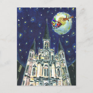 Starry Night Cathedral, Santasleigh Feiertagspostkarte