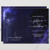 Starry Night Celestial Night Sky Hochzeitsprogramm (Vorne/Hinten)