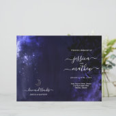 Starry Night Celestial Night Sky Hochzeitsprogramm (Stehend Vorderseite)