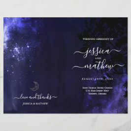Starry Night Celestial Night Sky Hochzeitsprogramm