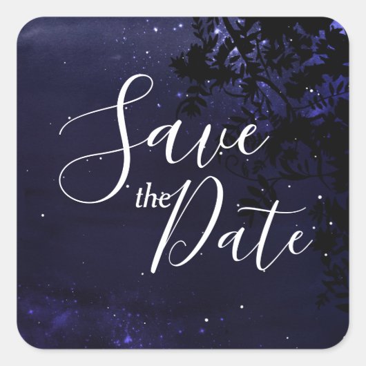 Starry Night Celestial Save the Date Aufkleber (Vorderseite)