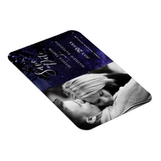 Starry Night Celestial Sky Save the Date Magnet (Rechte Seite)
