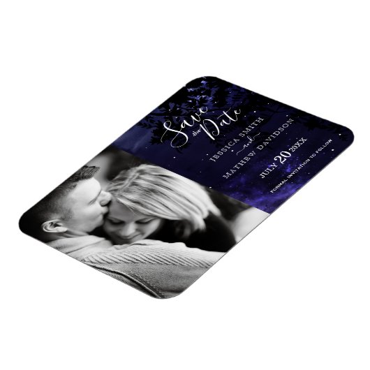 Starry Night Celestial Sky Save the Date Magnet (Linke Seite)