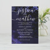 Starry Night Celestial Sky Wedding Einladung (Stehend Vorderseite)