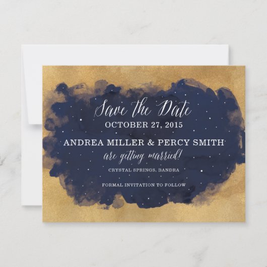 Starry Night Celestial Star Save the Date (Vorderseite)
