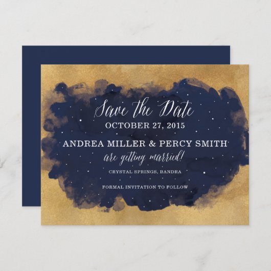 Starry Night Celestial Star Save the Date (Vorne/Hinten)