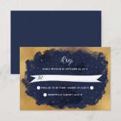 Starry Night Celestial Star Wedding RSVP Karte (Vorne/Hinten)