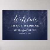 Starry Night Celestial Star Wedding Welcome Sign Poster (Vorne)