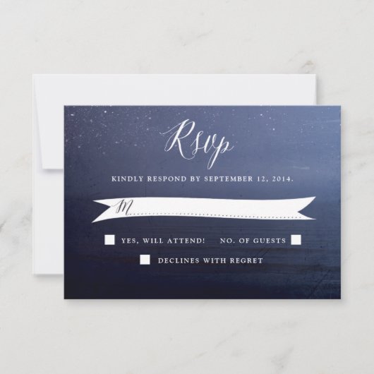 Starry Night Celestial Stars Wedding RSVP Card (Vorderseite)