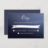 Starry Night Celestial Stars Wedding RSVP Card (Vorne/Hinten)