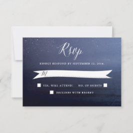 Starry Night Celestial Stars Wedding RSVP Card