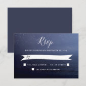 Starry Night Celestial Stars Wedding RSVP Card Karte (Vorne/Hinten)