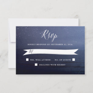 Starry Night Celestial Stars Wedding RSVP Card Karte