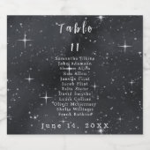 Starry Night Celestial Tischnummer Wedding Schaumweinetikett (Einzelnes Label)