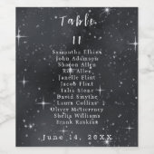 Starry Night Celestial Tischnummer Wedding Weinetikett (Einzelnes Label)