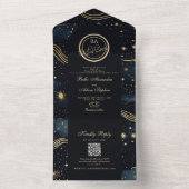 Starry Night Celestial Wedding All In One Einladung (Innen Boden)