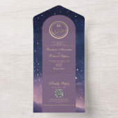 Starry Night Celestial Wedding All In One Einladung (Innen Boden)