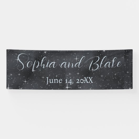 Starry Night Celestial Wedding Banner (Horizontal)