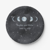 Starry Night Celestial Wedding Pappteller (Vorderseite)