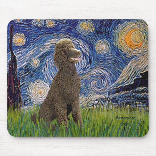 Starry Night - Chocolate St. Poodle Mousepad (Vorne)