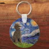 Starry Night - Chocolate St. Poodle Schlüsselanhänger (Vorderseite)