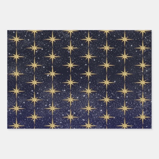 Starry Night Christmas 3 Variationen Geschenkpapier Set (Vorderseite 3)