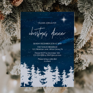 Starry Night Christmas Dinner Einladung