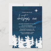 Starry Night Christmas Eve Party Einladung (Vorderseite)