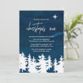 Starry Night Christmas Eve Party Einladung (Stehend Vorderseite)