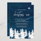Starry Night Christmas Eve Party Einladung (Vorne/Hinten)