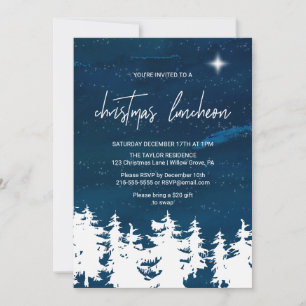 Starry Night Christmas Luncheon Einladung