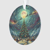 Starry Night Christmas Ornament Round Acrylic (Vorderseite)