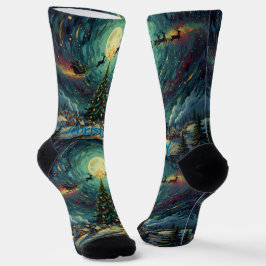 Starry Night Christmas Socks Sustainable Van Gogh Socken