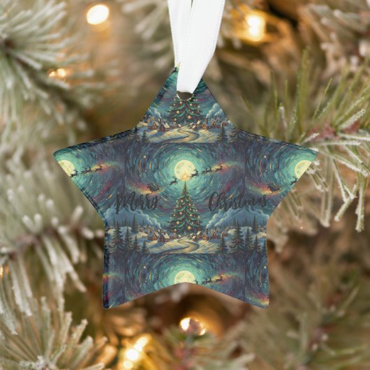 Starry Night Christmas Star Ornament Acrylic (Baum)