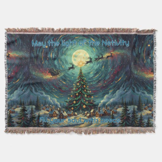 Starry Night Christmas Van Gogh Blanket Holiday Decke (Vorderseite)