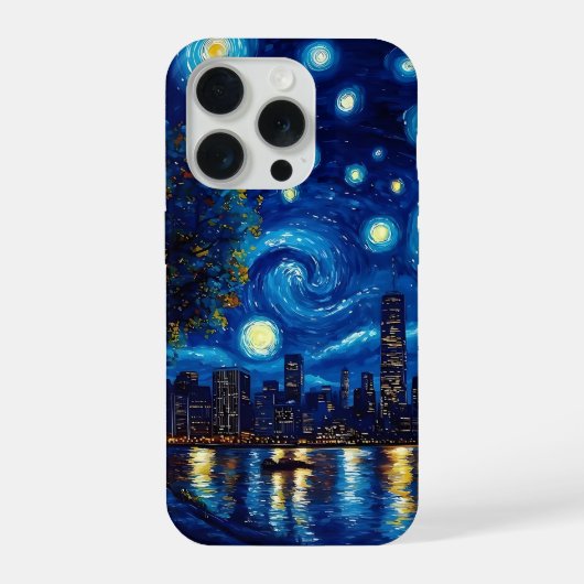 Starry Night City Phone Case iPhone Hülle (Rückseite)