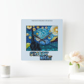 Starry Night Clock Quadratische Wanduhr (Zuhause)