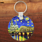 Starry Night Cologne Germany Cathedral Trucker Hat Schlüsselanhänger (Vorderseite)