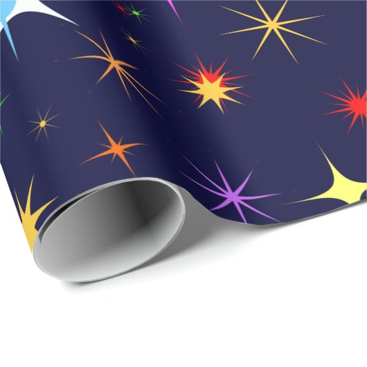 Starry Night Colorful Seamless Pattern Geschenkpapier (Rolleneckpunkt)