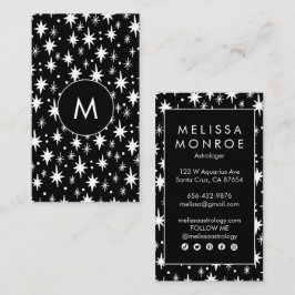 Starry Night Coole Minimalistische Logoinitialen Visitenkarte
