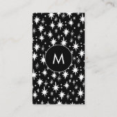 Starry Night Coole Minimalistische Logoinitialen Visitenkarte (Vorderseite)