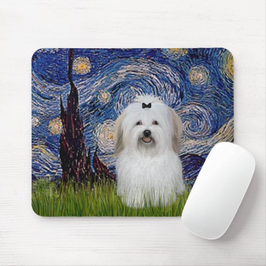 Starry Night - Coton de Tulear 2 Mousepad (Mit Mouse)