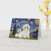 Starry Night - Coton de Tulear 7 Karte (Gelbe Blume)