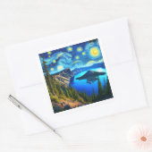 Starry Night Crater Lake National Park Quadratischer Aufkleber (Umschlag)
