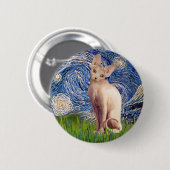 Starry Night - Cream Sphynx Cat Button (Vorne & Hinten)