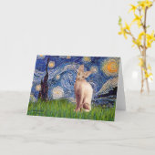 Starry Night - Cream Sphynx Cat Karte (Gelbe Blume)